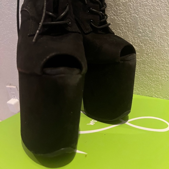 DOM DANCING ANKLE BOOTS BLACK VEGAN SUEDE BASE LINE SIZE 7 - Picture 5 of 13